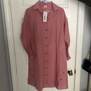 Pink button up Tunic dress
